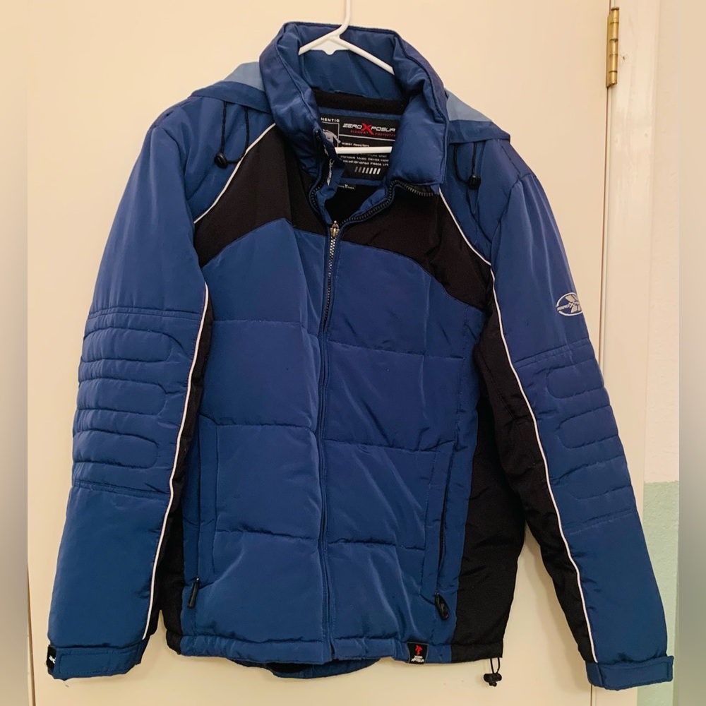 ZeroXposur Mens Ski Snowboarding Blue Black White Trim Winter Jacket Coat Sz M